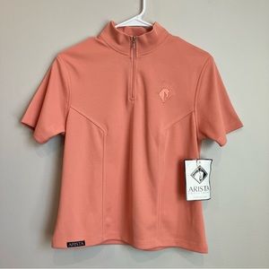 arista equestrian Half Zip Horseback Riding Polo Orange Women’s Size Large